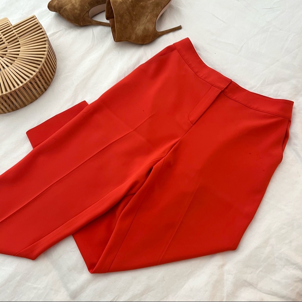 {st. john} bright coral cropped pant